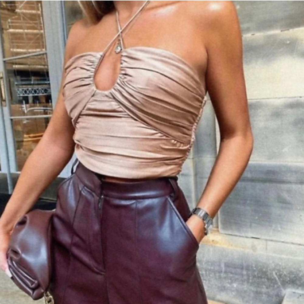 DRAPED SATIN HALTER TOP Zara New Bloggers fav